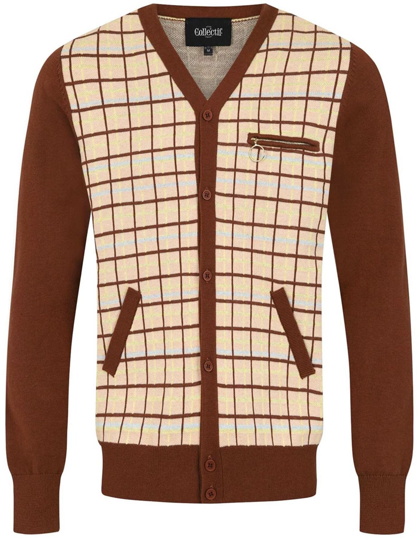 Collectif_THOMAS_Vintage_CHECKED_V-NECK_Langarm_Retro_Strickjacke_CARDIGAN__killer_kirsche_3