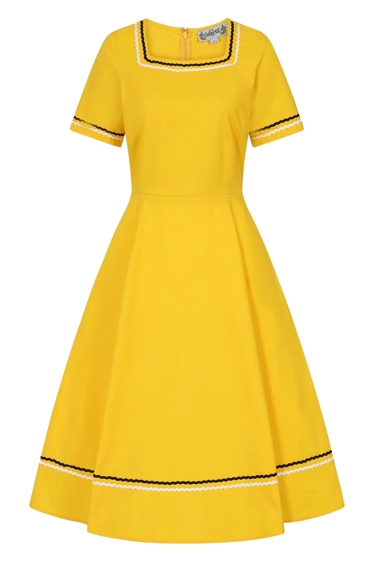 Collectif_TILDA_RICK_RACK_Vintage_Western_40s_Flared_SWING_DRESS_Kleid_-_Zitronengelb-1