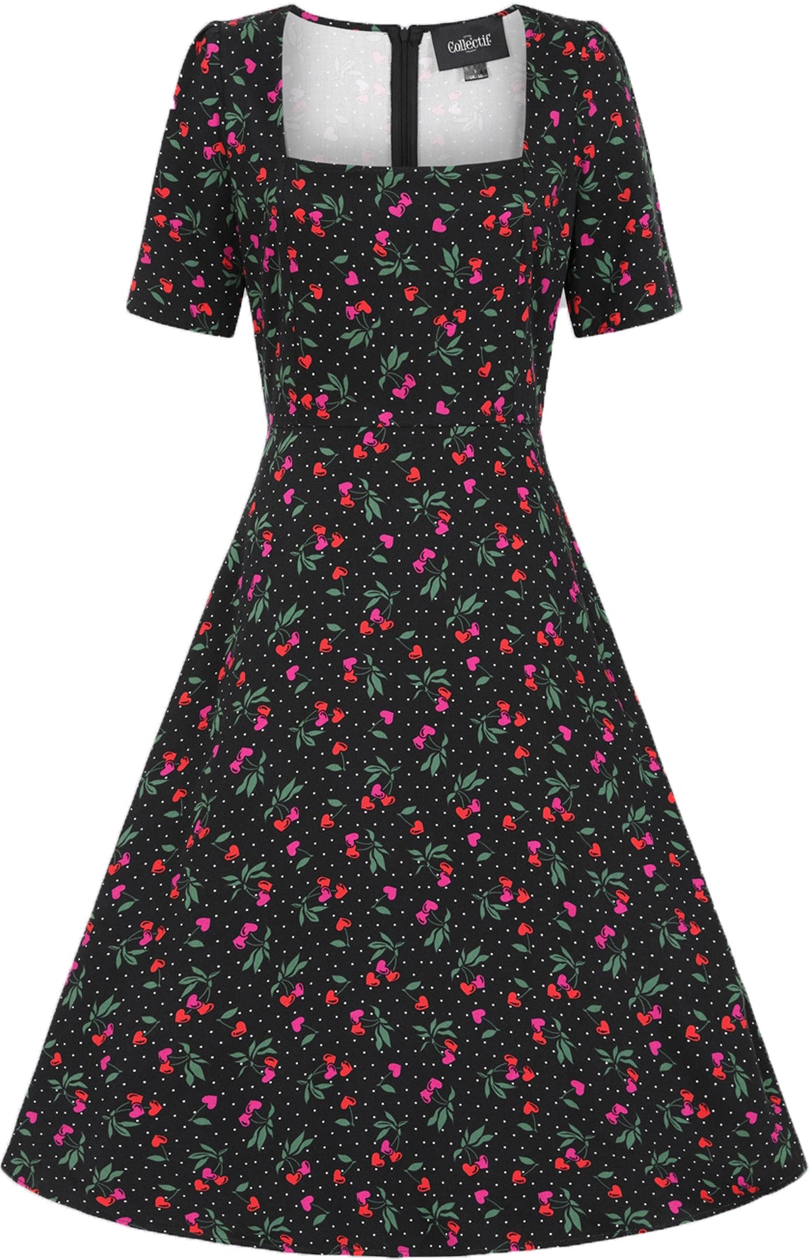 Collectif_TILDA_SWEETHEART_Cherry_Hearts_PUNKTE_Polka_Dots_SWING_DRESS_Kleid_Killer_Kirsche-1