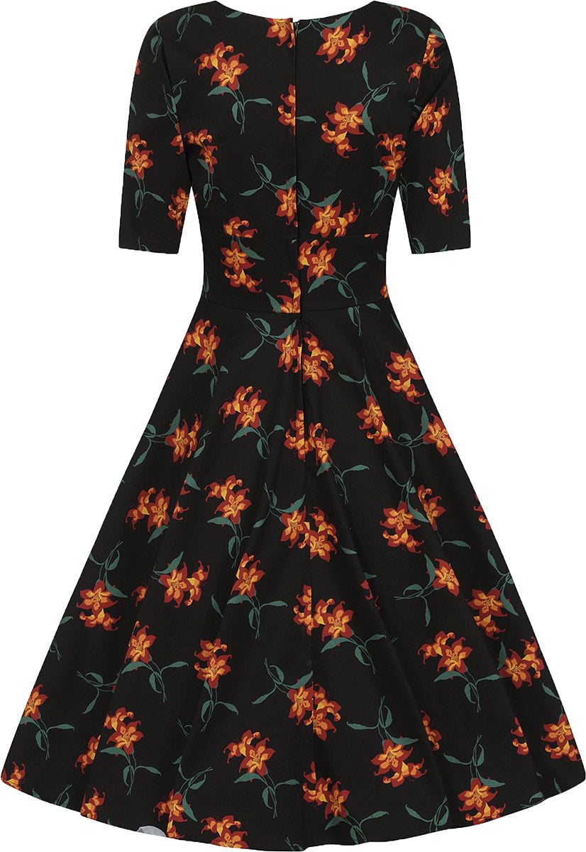 Collectif_TRIXIE_MIDNIGHT_LILY_Vintage_Floral_V-NECK_50s_SWING_DRESS_Kleid-3