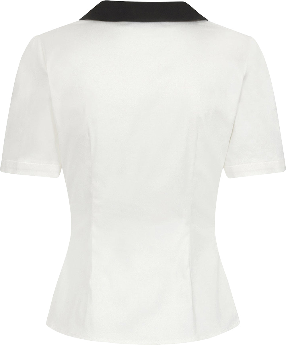 Collectif_VARVARA_Vintage_TWO-TONE_Kurzarm_Retro_V-NECK_50s_BLUSE_Blouse-3