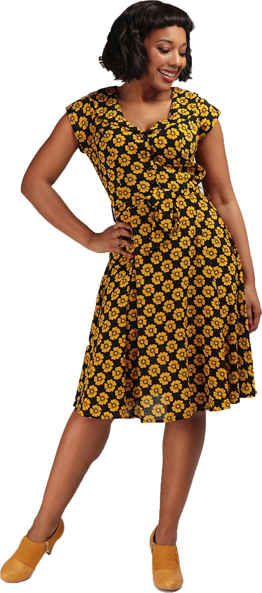 Collectif_VIOLET_50s_VINTAGE_FLEUR_Blumen_Retro_V-Neck_SWING_DRESS_Kleid-1le2XGV6P2fJ91