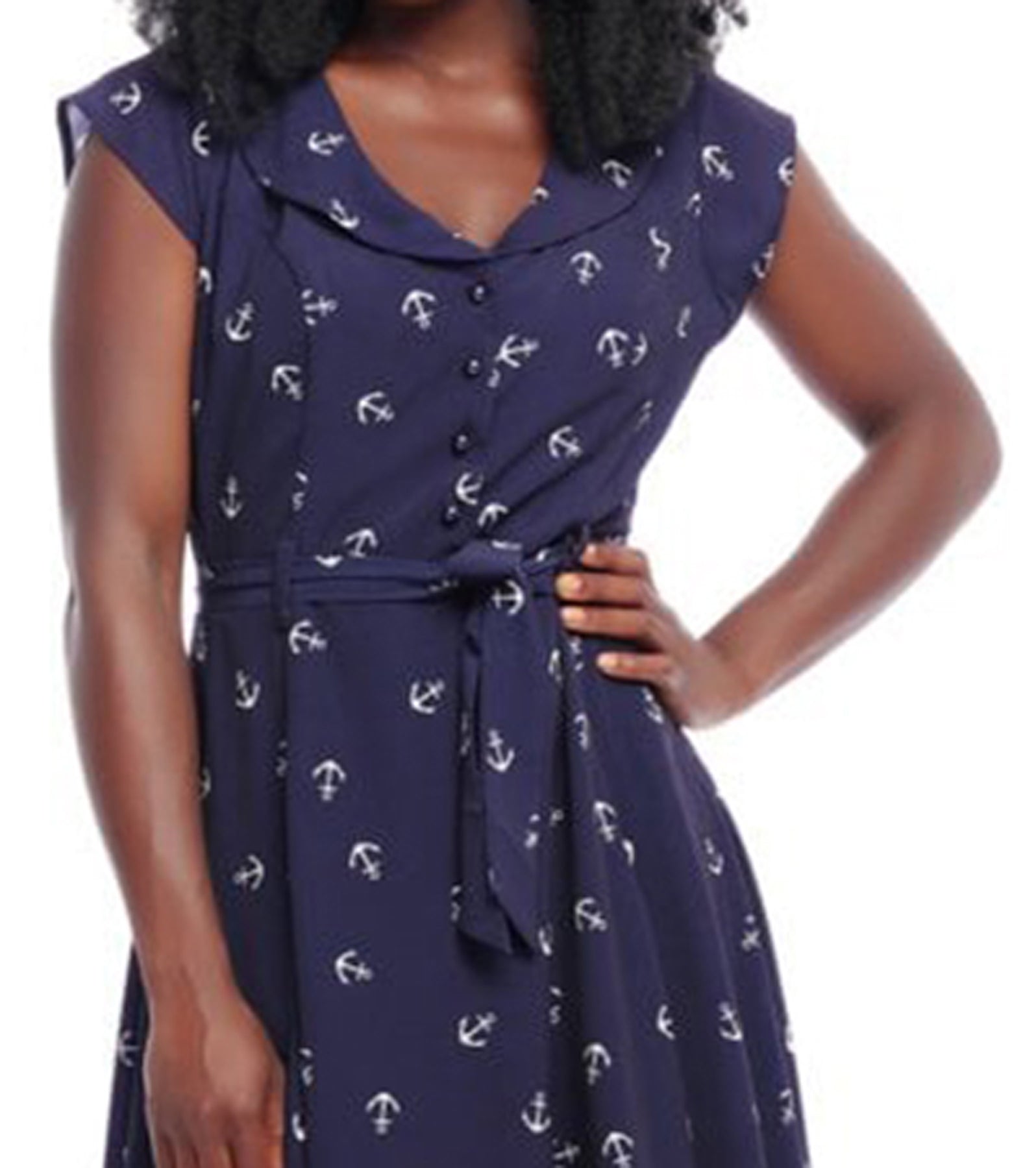 Collectif_VIOLET_Vintage_ANCHOR_Anker_Sailor_V-Neck_SWING_DRESS_Kleid_killer_kirsche_2