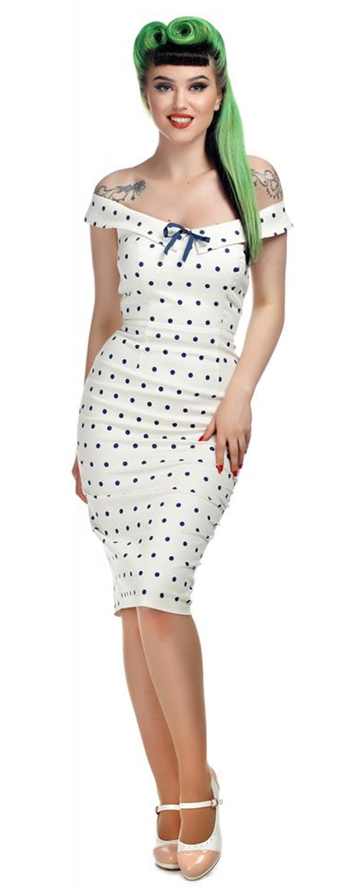 Collectif_VIRGINNIA_Polka_Dots_Punkte_Vintage_Classic_PENCIL_DRESS_Kleid_killer_kirsche2WFE1ZZmLfJBm