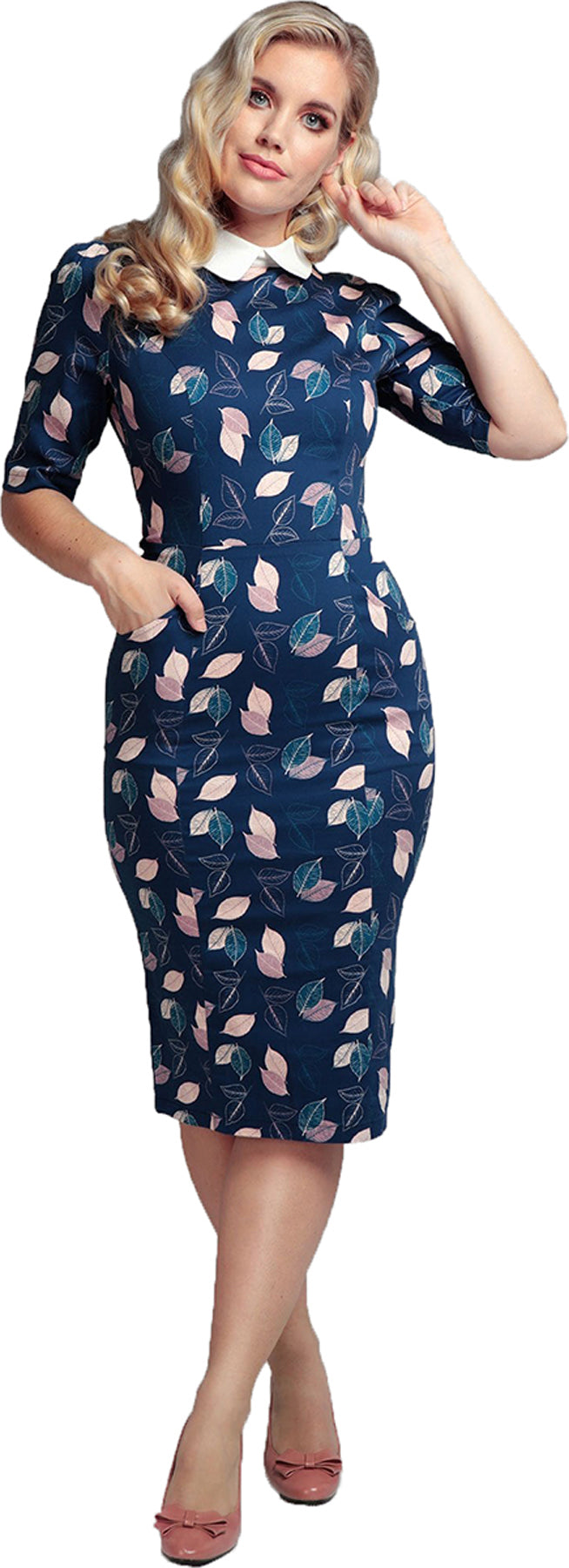 Collectif_WINONA_Vintage_LEAVES_Blaetter_BUBIKRAGEN_Kleid_PENCIL_Dress_killer_kirscheA5t1Kf4KNdSop