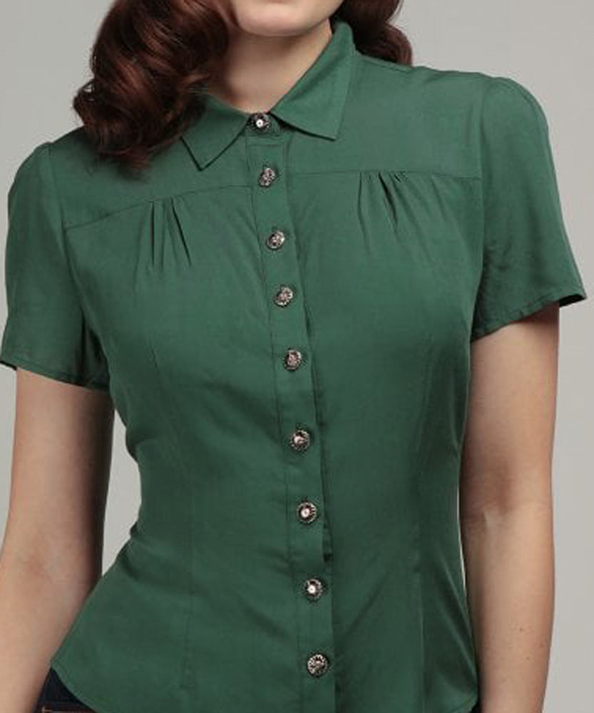 Collectif_x_Modcloth_AVERY_Vintage_PLAIN_40s_Kurzarm_50s_BLOUSE_Bluse_Gruen_1