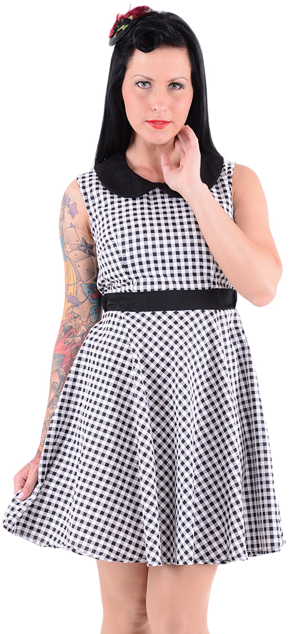 Cute_Fifties_PEPITA_Retro_Swing_DRESS_Kleid_schwarz