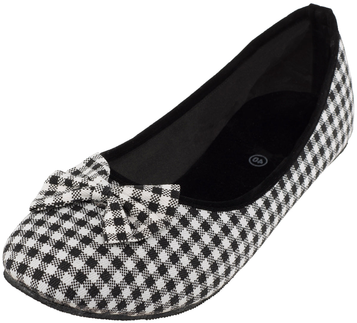 Cute_GINGHAM_Pepita_Scot_50s_Vintage_Canvas_Schuhe_BALLERINAS_Flats_schwarz