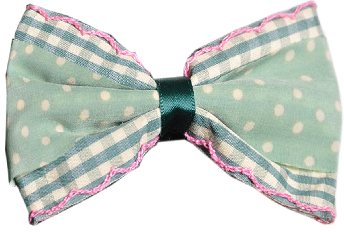 Cute_GINGHAM_Polka_Dots_SCHLEIFEN_Haarspange_-_Mint_killer_kirschev7qEvLjPXztSg