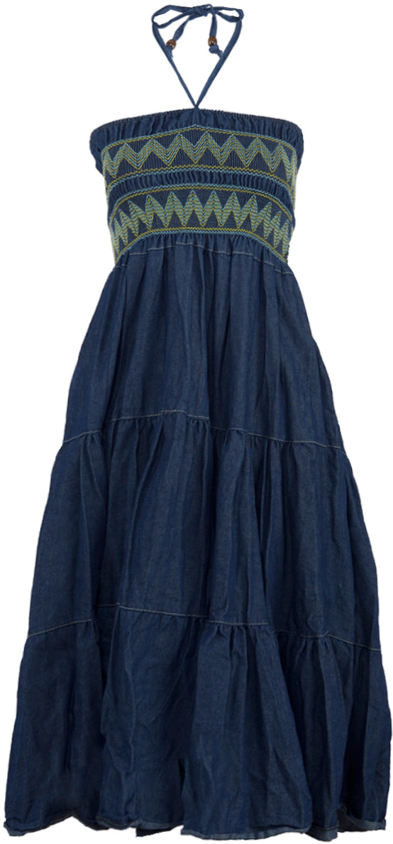 Cute_GIPSY_Denim_JEANS_Bandeau_NECKHOLDER_Kleid2GrFZV1EGQHVs