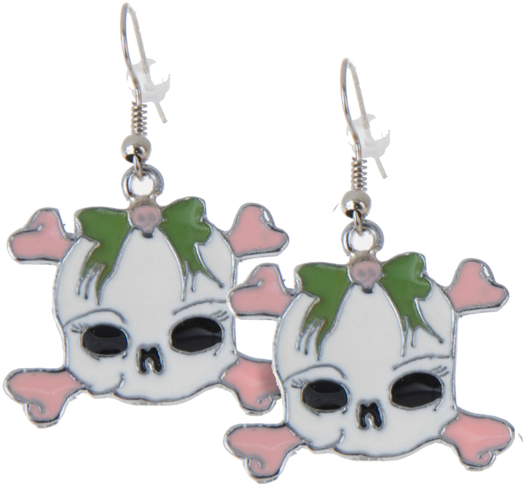 Cute_GIRLIE_SKULL_OW_Schleifen_Gothic_OHRHaeNGER_-_RING_killer_kirsche