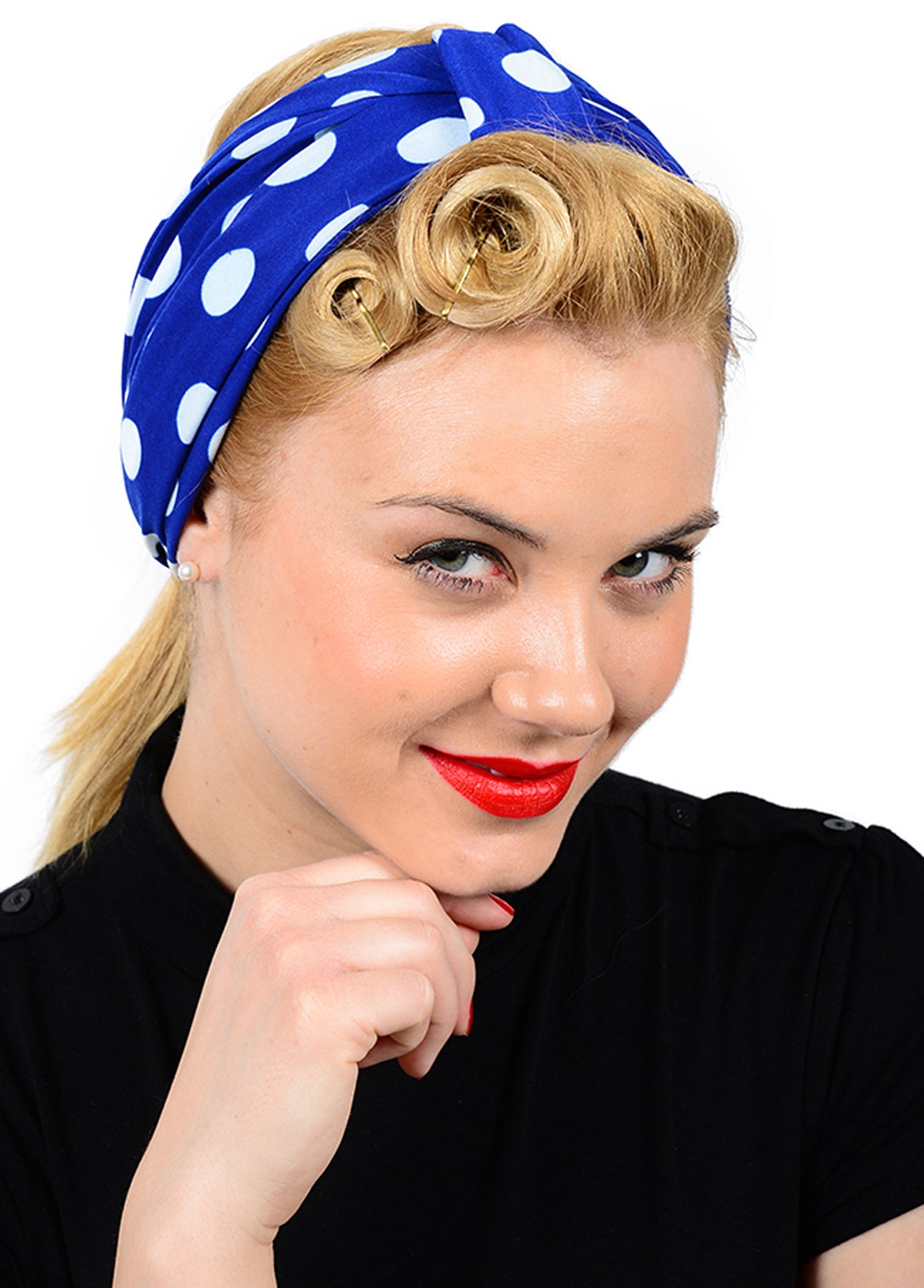 Cute_KRYSTIN_Vintage_POLKA_DOTS_Punkte_50s_Haarband_-_Blau_killer_kirsche0VZY50UfkgJ0P