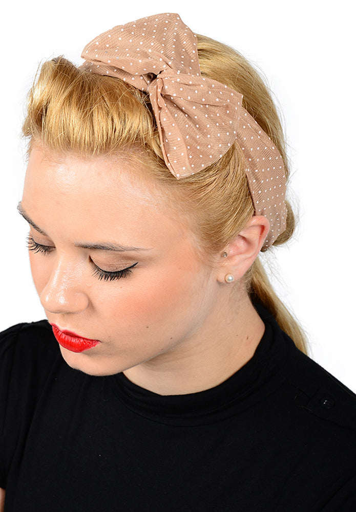 Cute_Polka_DOTS_Bow_Schleifen_Haarband_beige