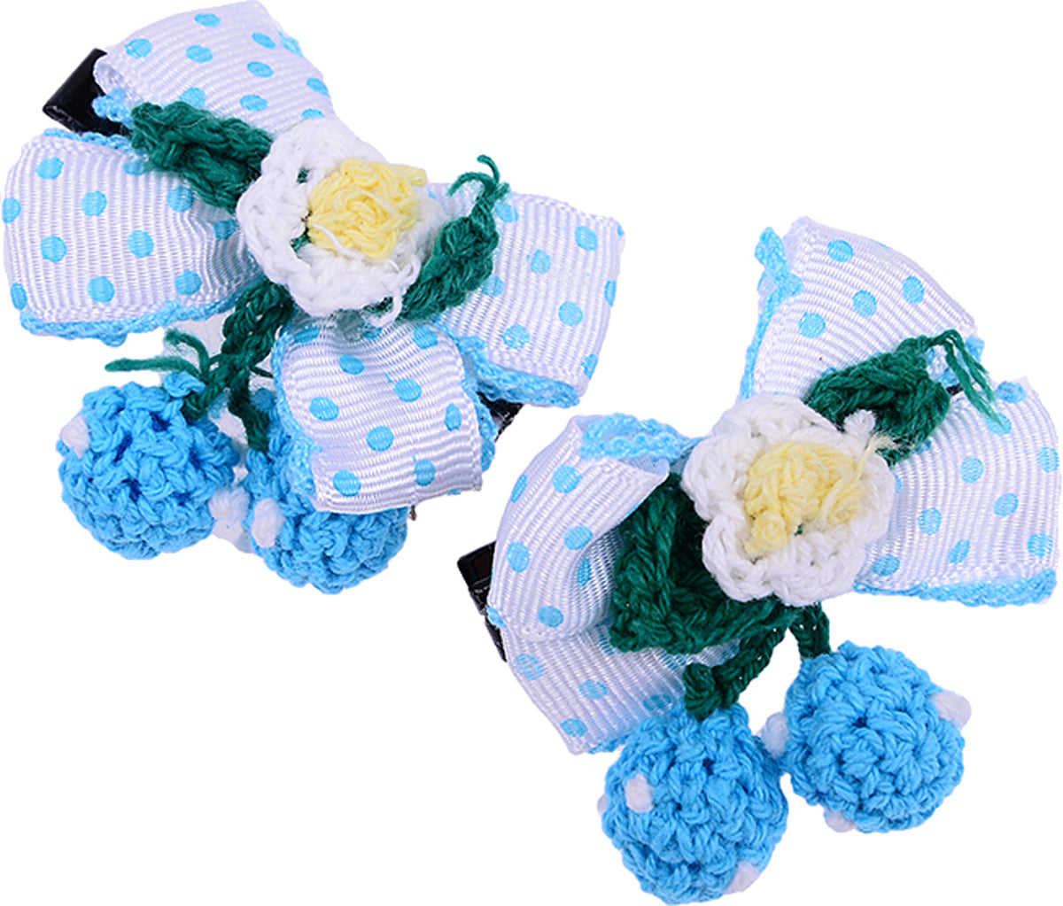 Cute_Polka_Dots_Schleifen_BOW_Cherry_Flower_Haarspangeblau