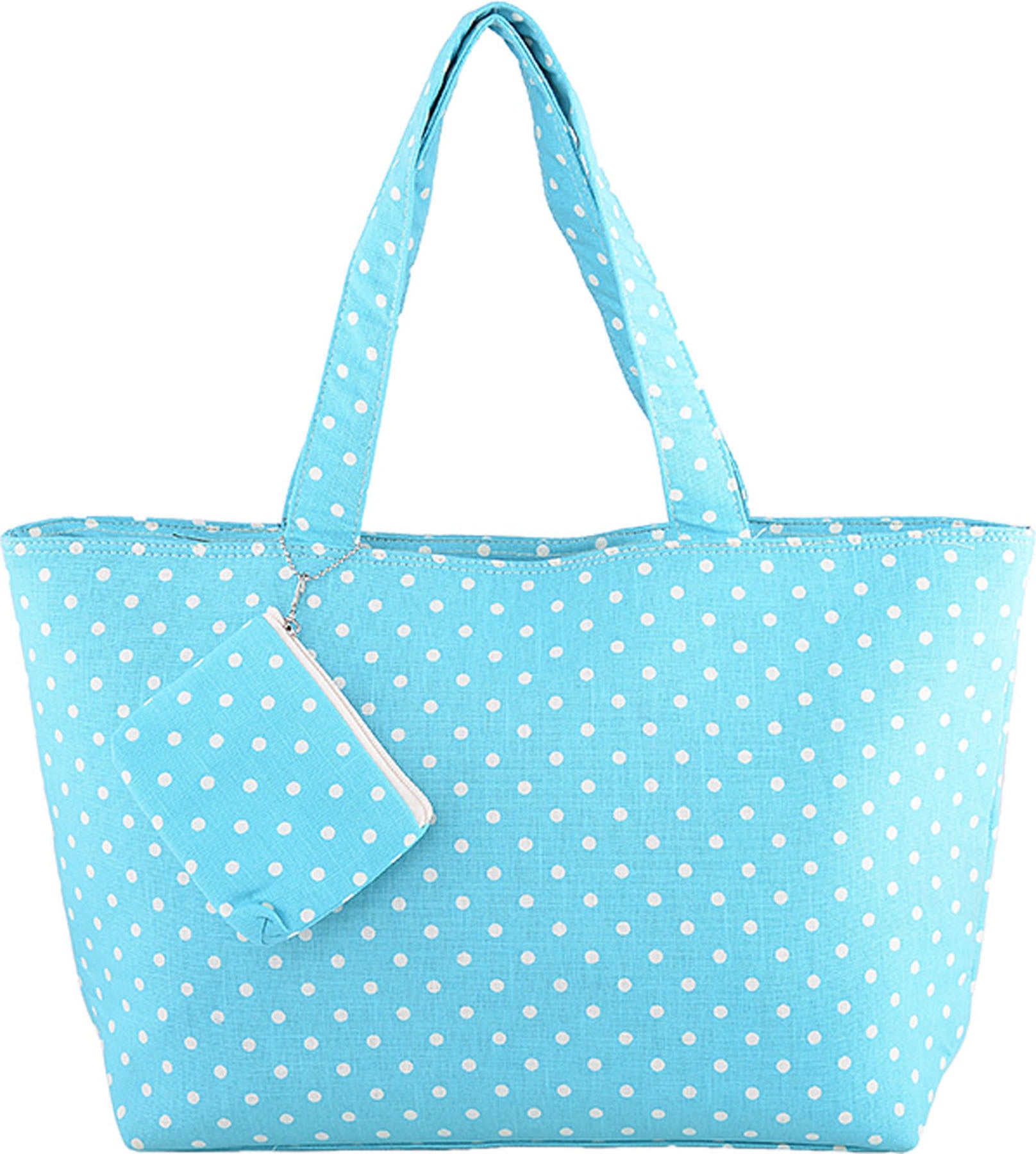 Cute_Retro_50s_POLKA_DOTS_Punkte_SHOPPER_Tasche_-_Tuerkis_killer_kirsche