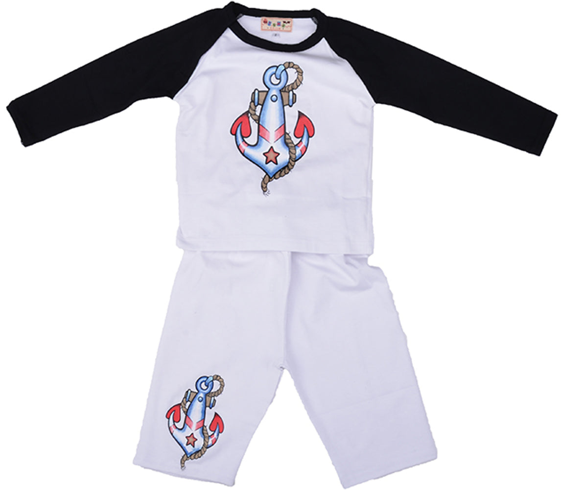 Cute_Retro_ANCHOR_Sailor_Anker_Kids_SCHLAFANZUG_-_Blk