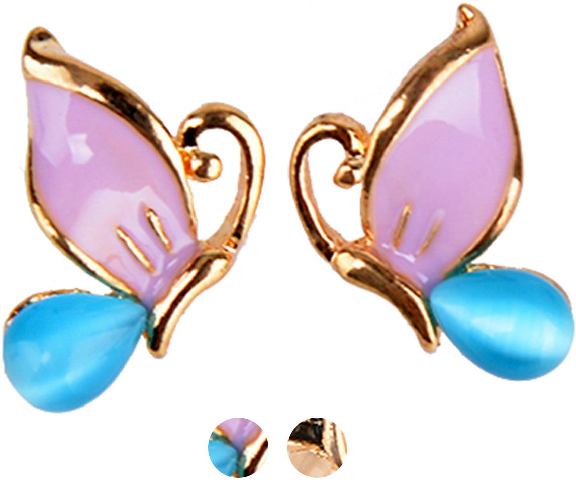 Cute_Retro_BUTTERFLY_50s_Schmetterling_OHRSTECKER_-_koll