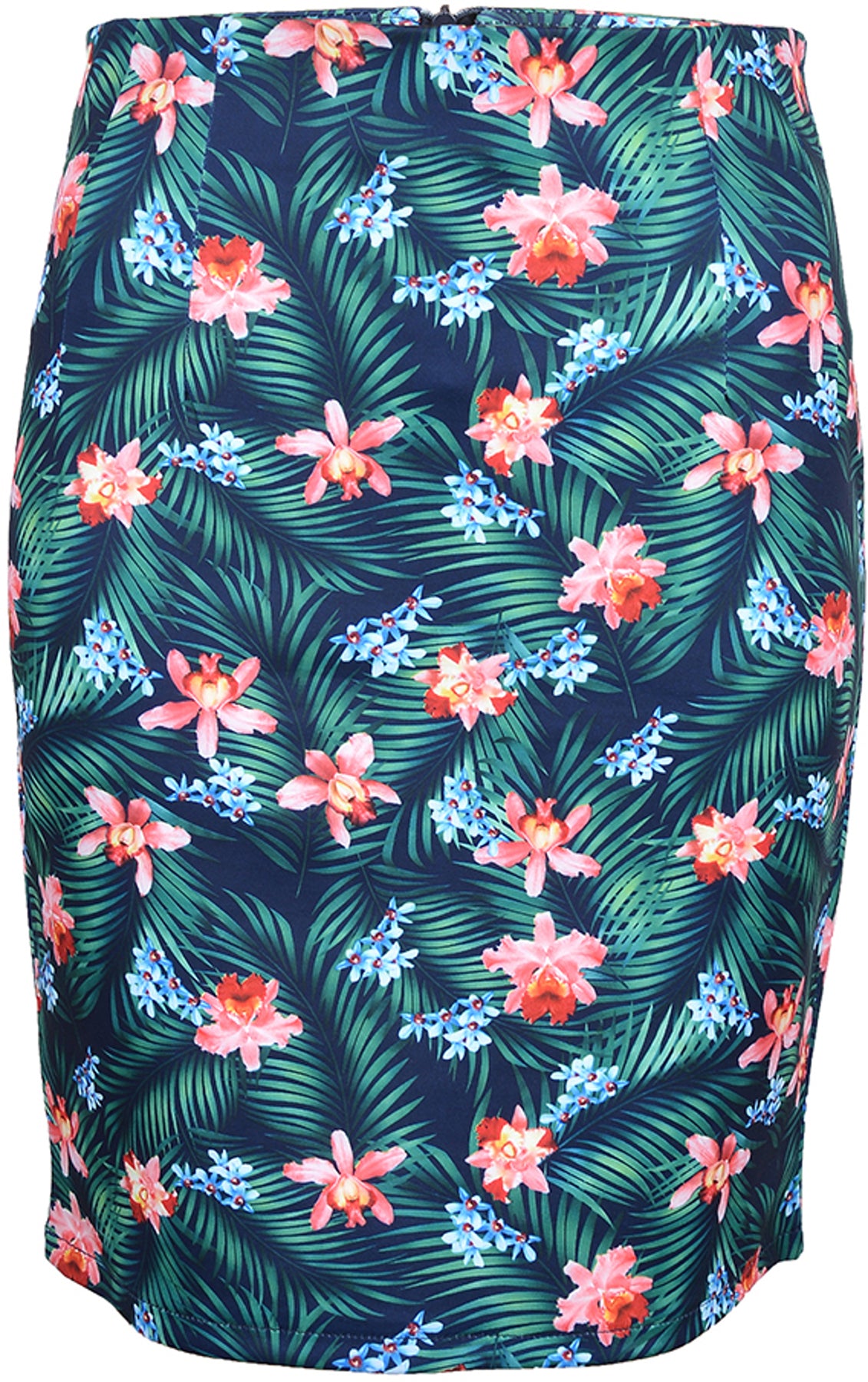 Cute_Retro_FLOWER_50s_Blueten_PENCIL_SKIRT_Rock_-_Dunkelblau_Gruen_killer_kirsche