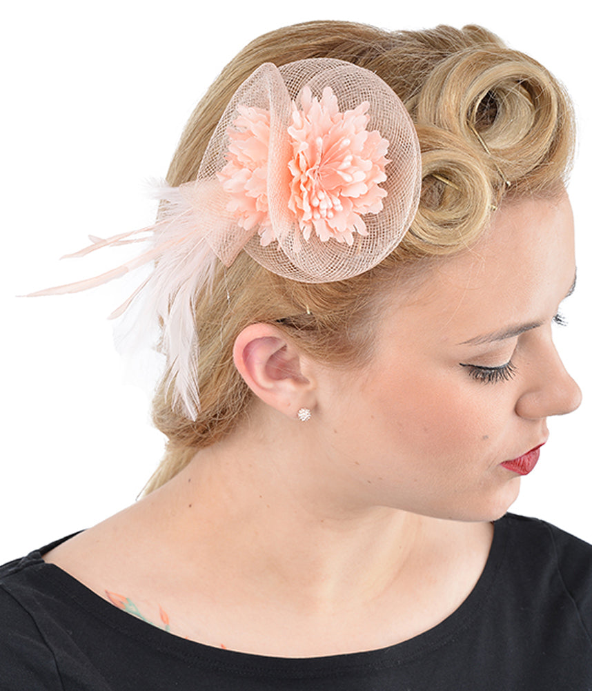 Cute_Retro_GISELLE_50s_Flower_Feather_HEADPIECE_rosa