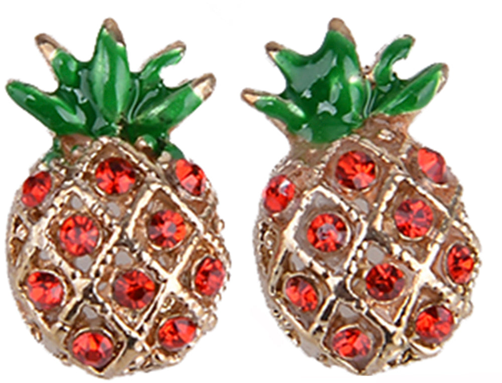 Cute_Retro_PINEAPPLE_Strass_Ananas_OHRSTECKER