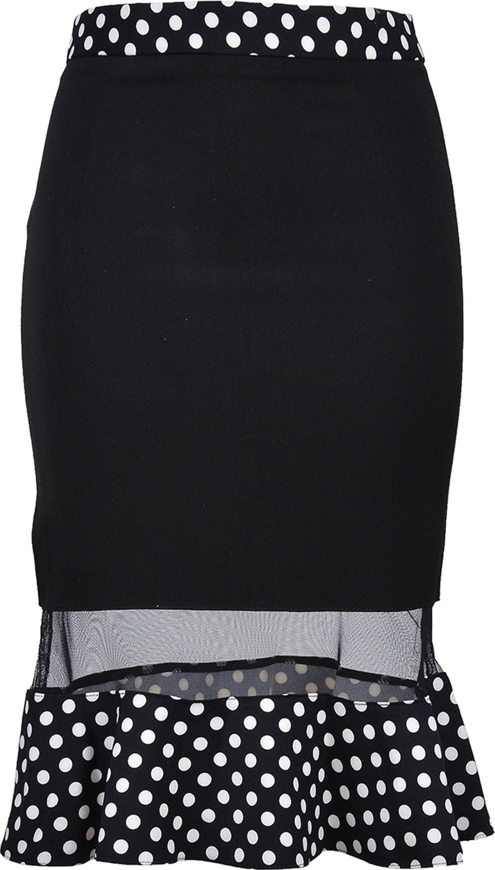 Cute_Retro_POLKA_DOTS_50s_Punkte_PENCIL_SKIRT_Rock_-_Schwarz