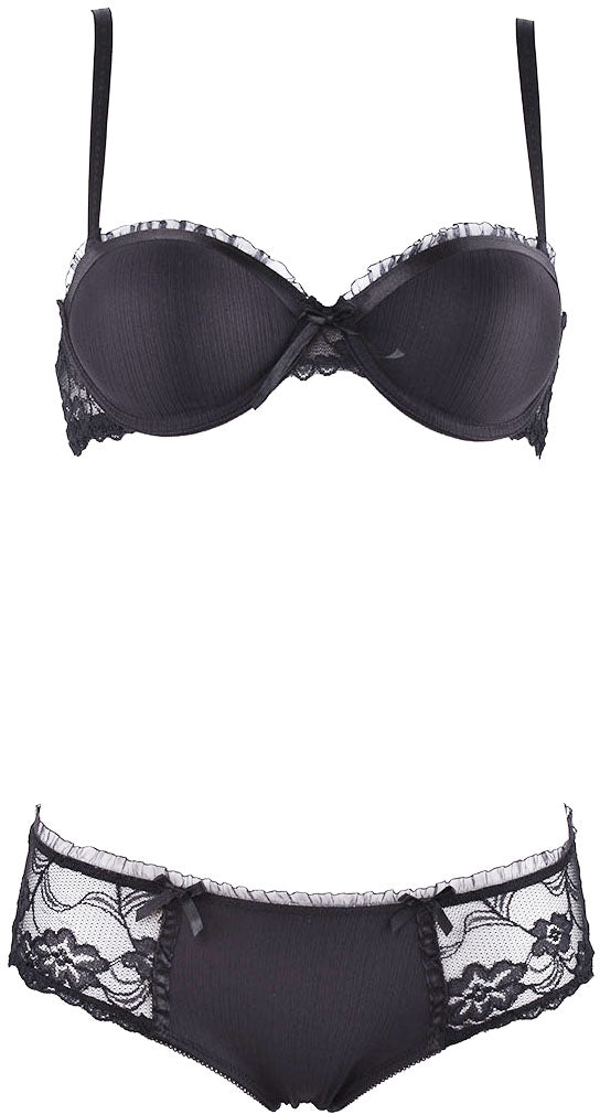 Cute_Retro_SCHLEIFEN_50s_Bow_BH_und_Slip_Set_-_Schwarz