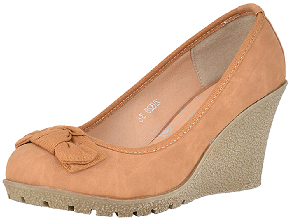 Cute_Retro_SCHLEIFEN_Keilabsatz_Bow_WEDGES_-_CamelT4F0j36HuAbmX