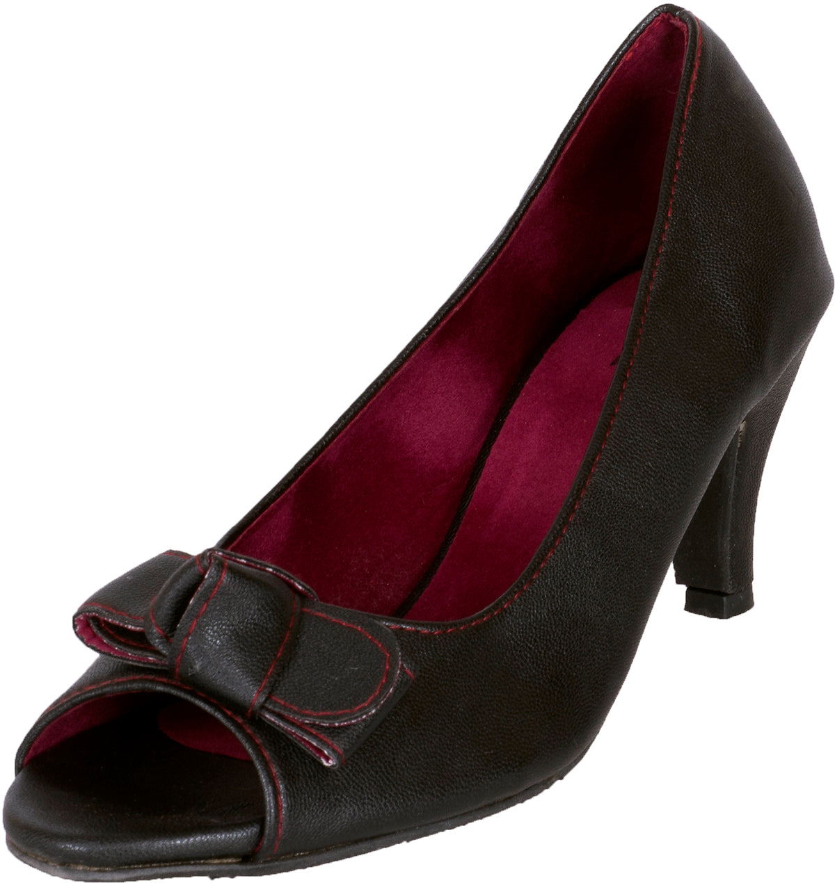 Cute_Retro_SCHLEIFE_Vintage_BOW_Pumps_Classic_PEEP_TOES_Schuhe-1