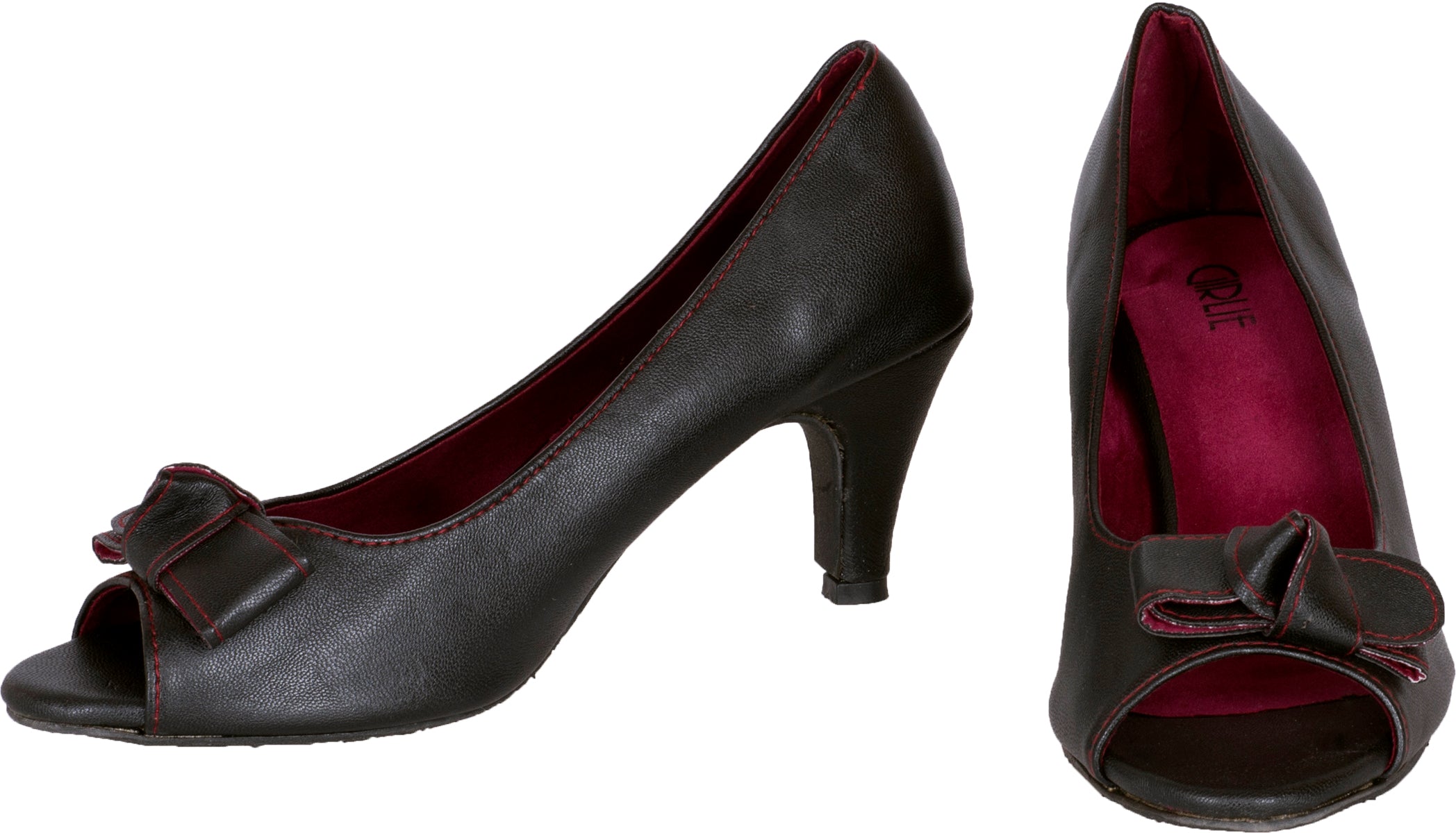 Cute_Retro_SCHLEIFE_Vintage_BOW_Pumps_Classic_PEEP_TOES_Schuhe-4