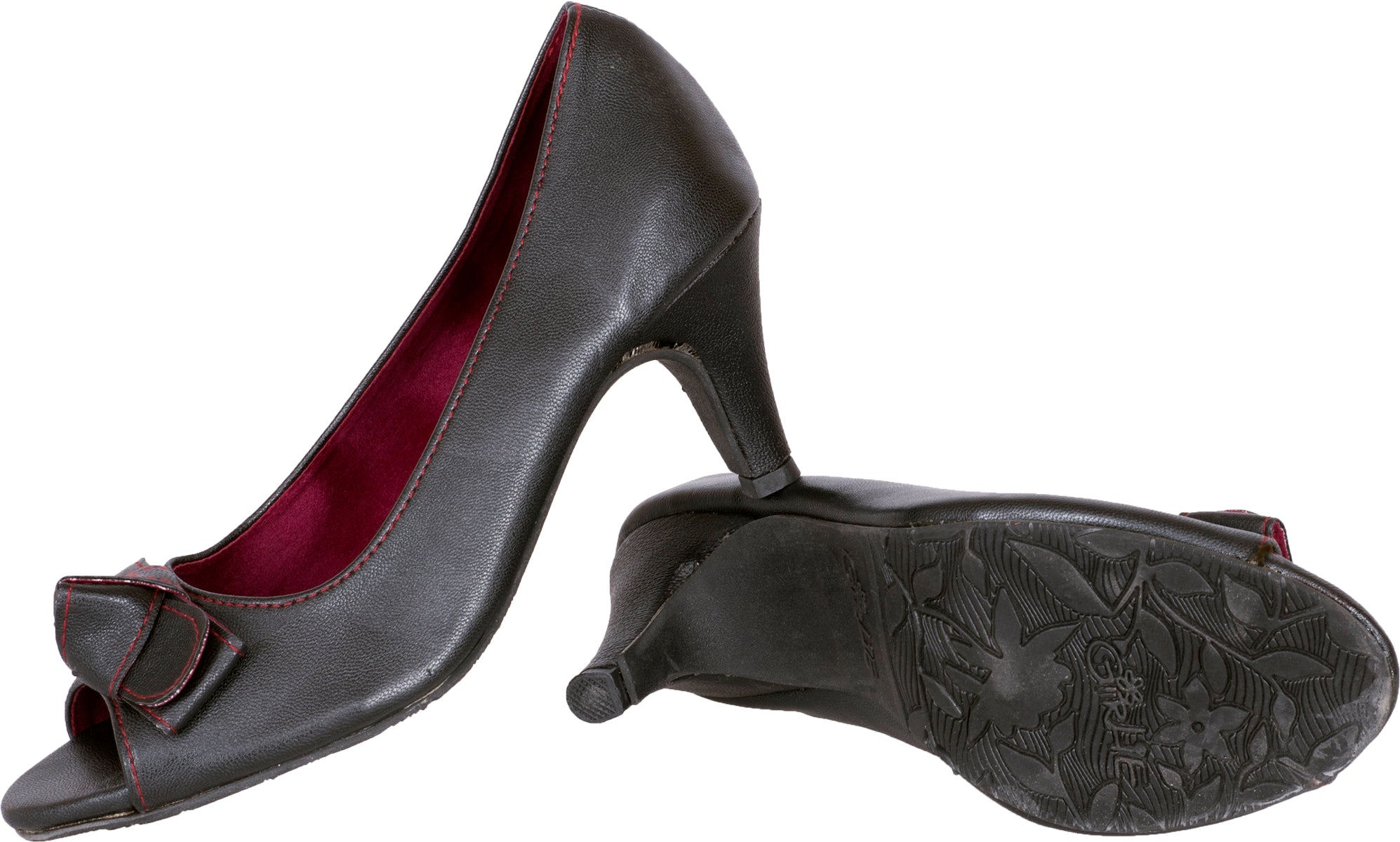 Cute_Retro_SCHLEIFE_Vintage_BOW_Pumps_Classic_PEEP_TOES_Schuhe-5