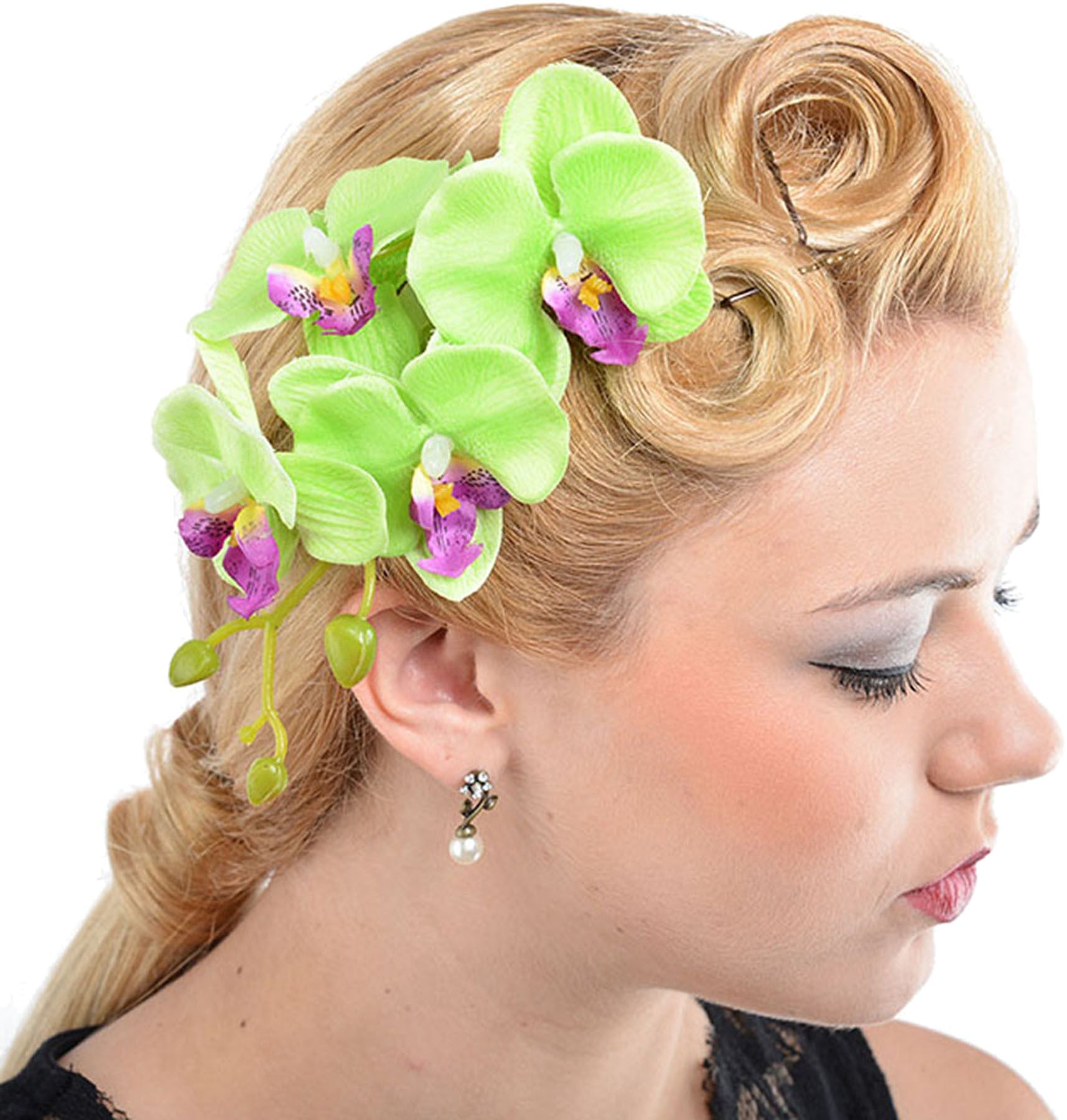 Cute_Tiki_ORCHIDEEN_Bluete_Flower_Haarspange_killer_kirsche