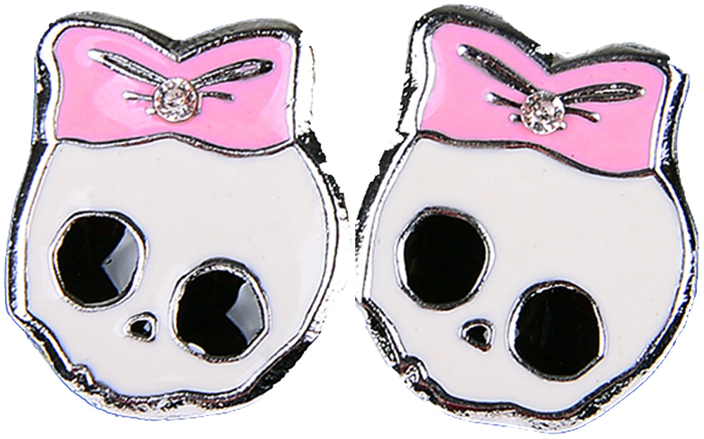 Cute_Totenkopf_SKULL_Schleifen_BOW_Ohrstecker_-_Rosa