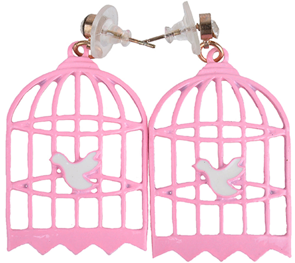 Cute_Vintage_BIRDCAGE_Vogelkaefig_Ohrhaenger_rosa
