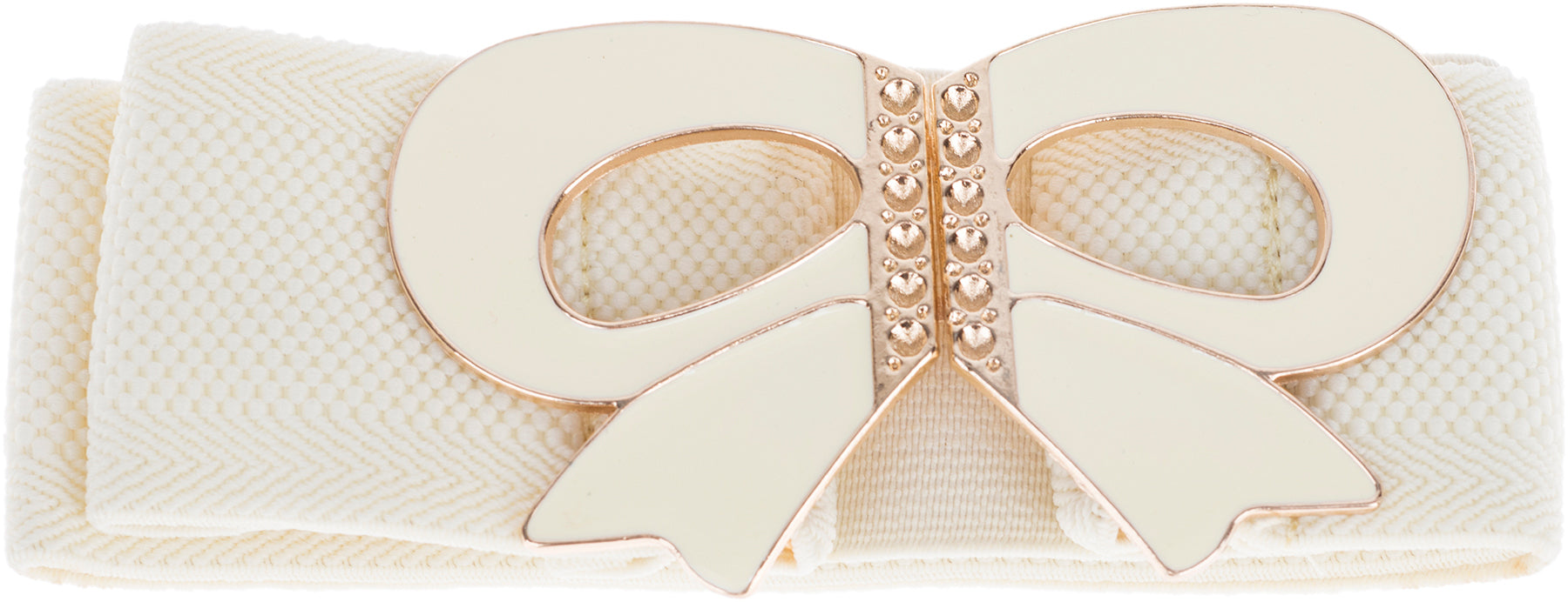 Cute_Vintage_BOW_Shimmer_Schleifen_STRETCH_Belt_TAILLENGueRTEL_-_Creme_killer_kirsche