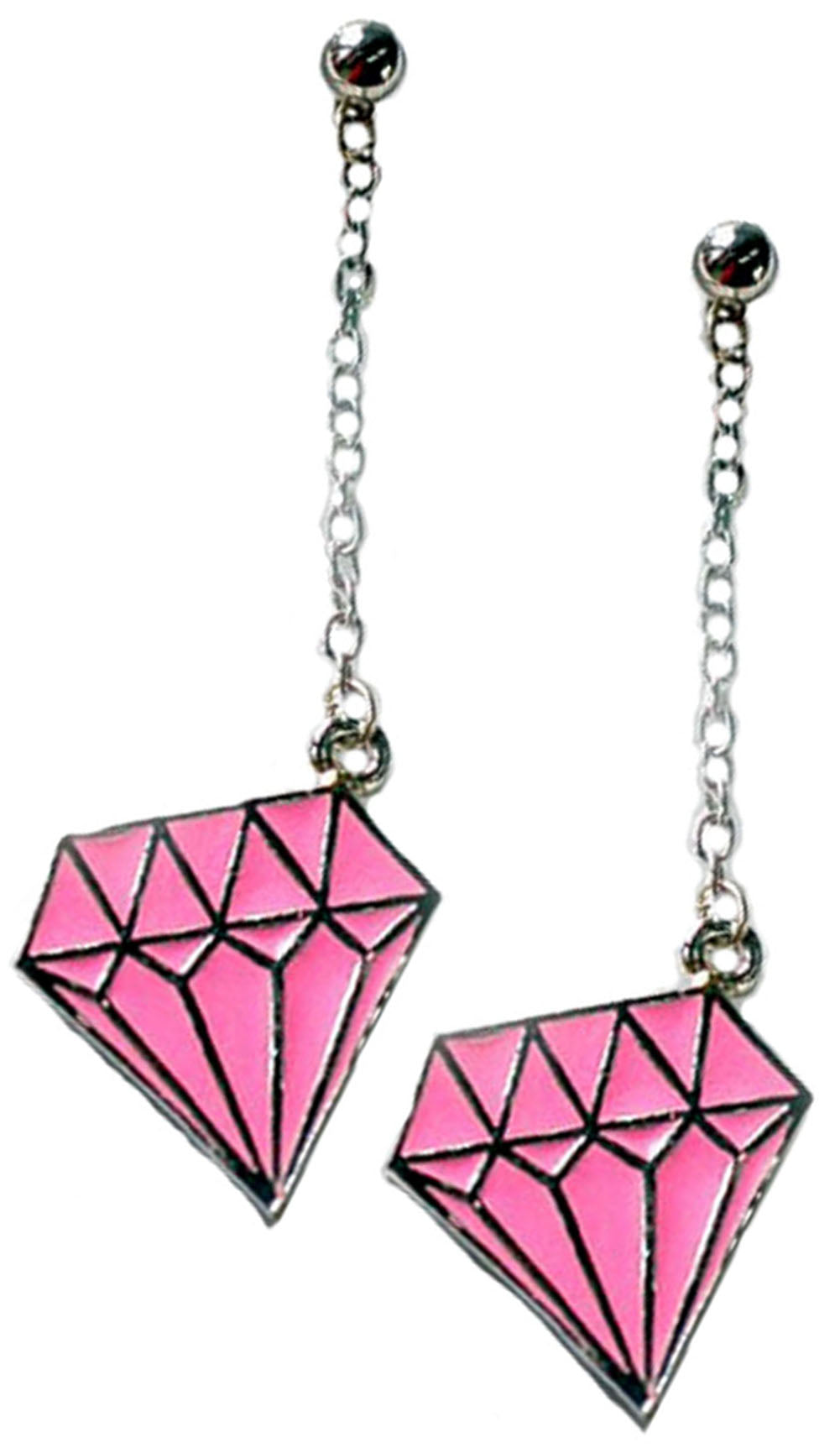 DIAMOND_Oldschool_Diamanten_Chain_Ohrhaenger_mit_Kette_pink