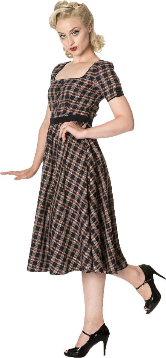 Dancing_Days_ELVIS_AINT_DEAD_Vintage_TARTAN_Kurzarm_SWING_Dress_KLEID-2
