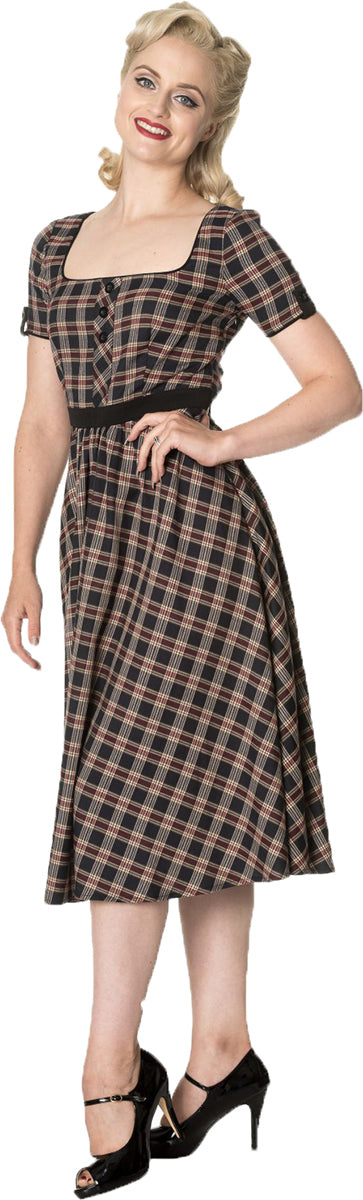 Dancing_Days_ELVIS_AINT_DEAD_Vintage_TARTAN_Kurzarm_SWING_Dress_KLEID-3