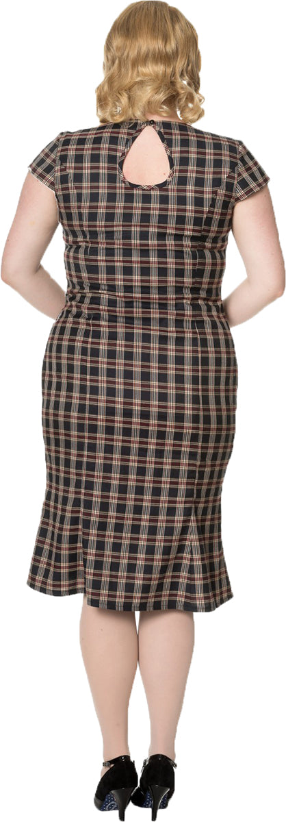 Dancing_Days_ELVIS_AINT_DEAD_Vintage_TARTAN_Pencil_Dress_KLEID_Plus_Size-3