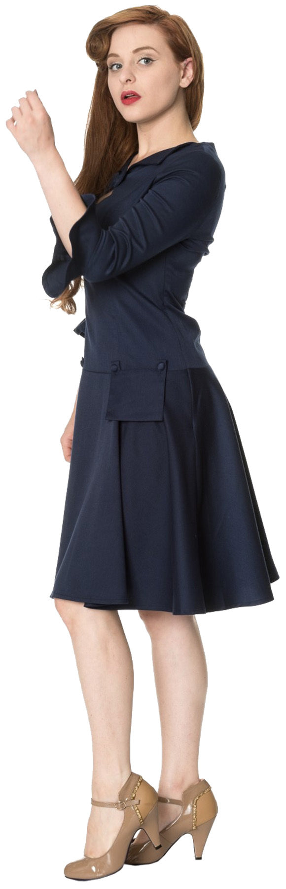 Dancing_Days_EVERLASTING_RETRO_Uniform_Vintage_dreiviertel_Arm_Dress_KLEID_-_Nachtblau_kioller_kirsche_3