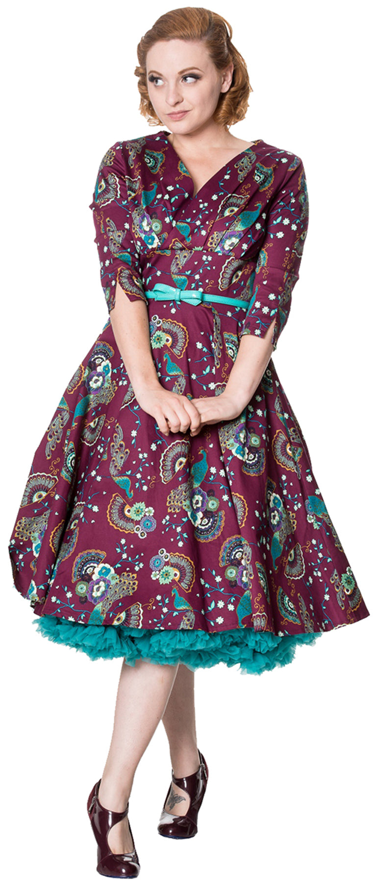 Dancing_Days_FRANKIE_Peacock_PFAU_Faecher_FLOWER_Swing_Dress_KLEID_killer_kirscheXxFGKBzEJD8Uc