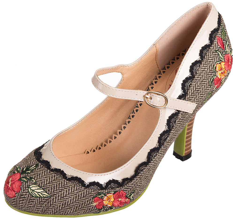 Dancing_Days_GIRL_LOVES_ME_Herringbone_TWEED_Riemchen_Vintage_Flower_HIGH_HEELS_PumpsseYdcZKYmhk0Q