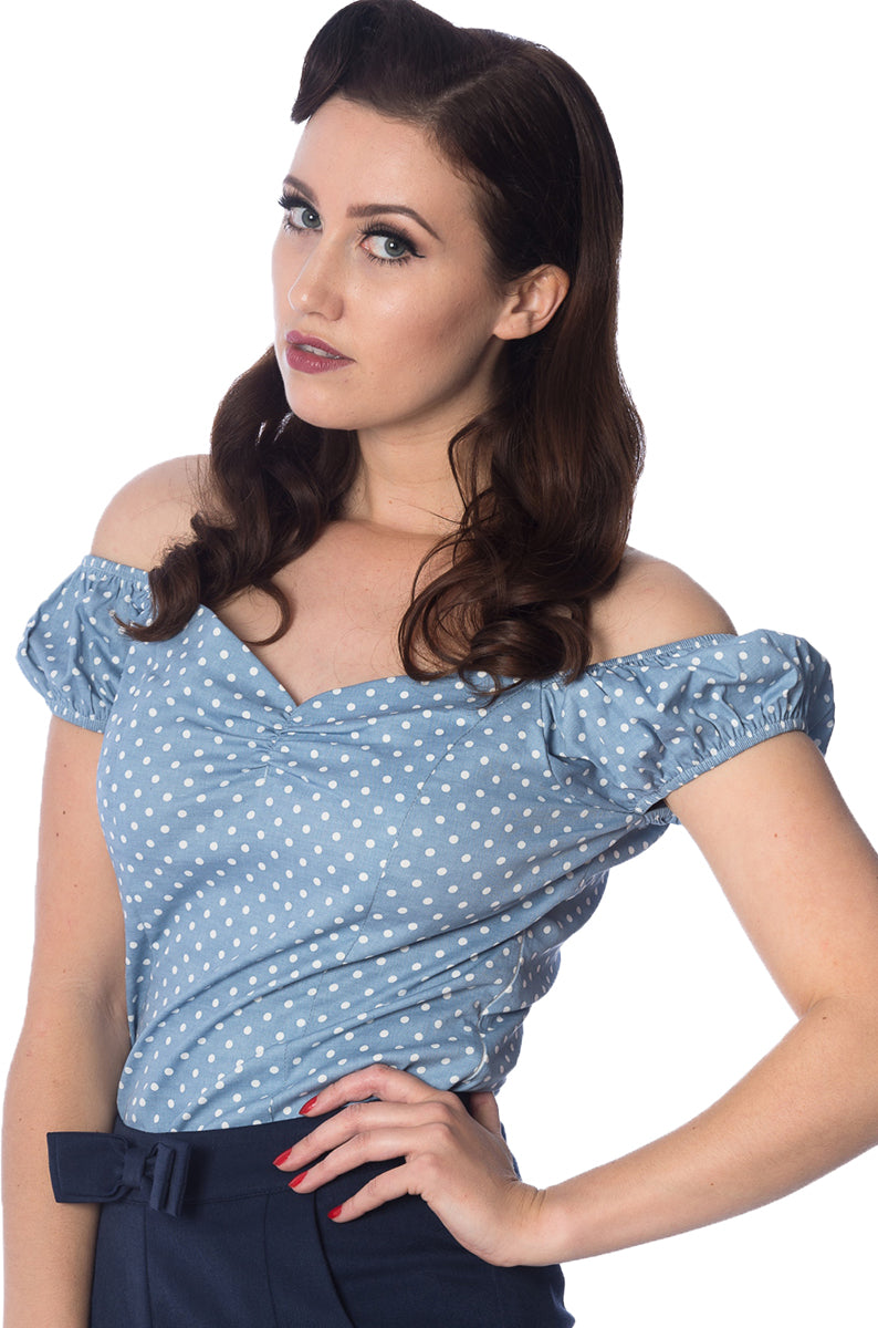 Dancing_Days_I_CARRIED_A_WATERMELON_Polka_Dot_Puff_Sleeve_Vintage_BLUSE_Shirt_-_Hellblau-2P5sGkiHexGpTi