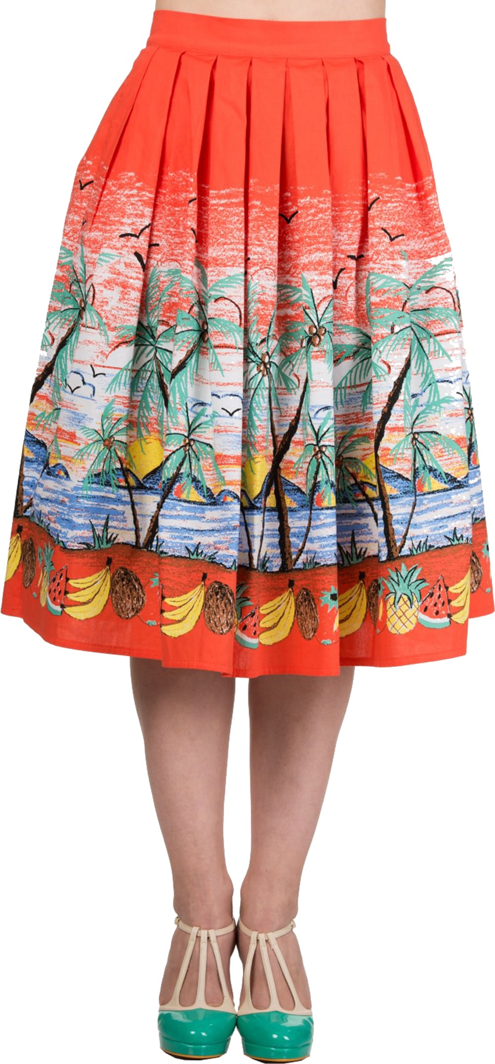 Dancing_Days_PALM_SPRINGS_Pineapple_Vintage_Retro_Swing_Skirt_Rock