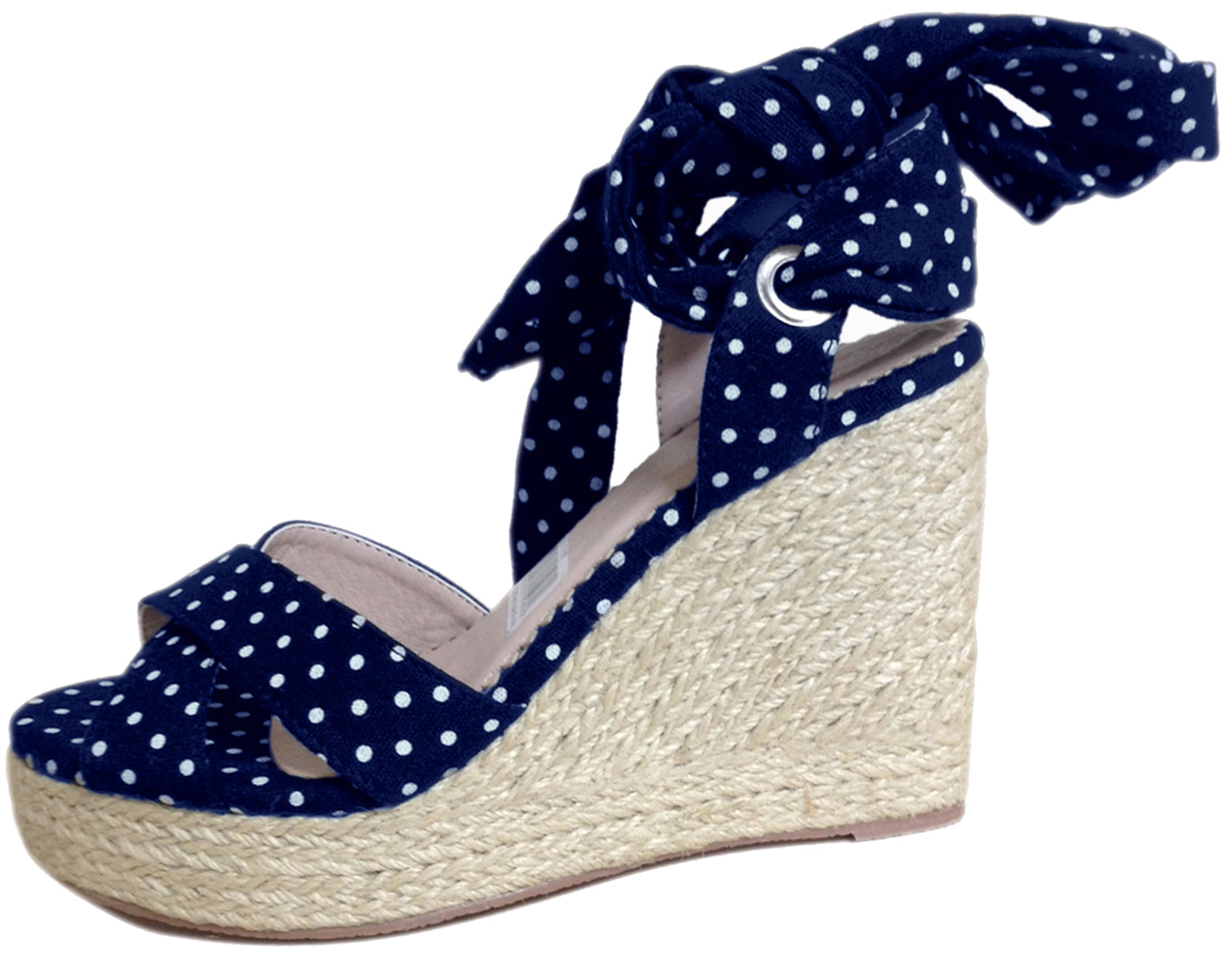 Dancing_Days_POPPIE_Polka_DOTS_Punkte_Riemchen_WEDGES_Keilabsatz_PUMPS_-_Blau