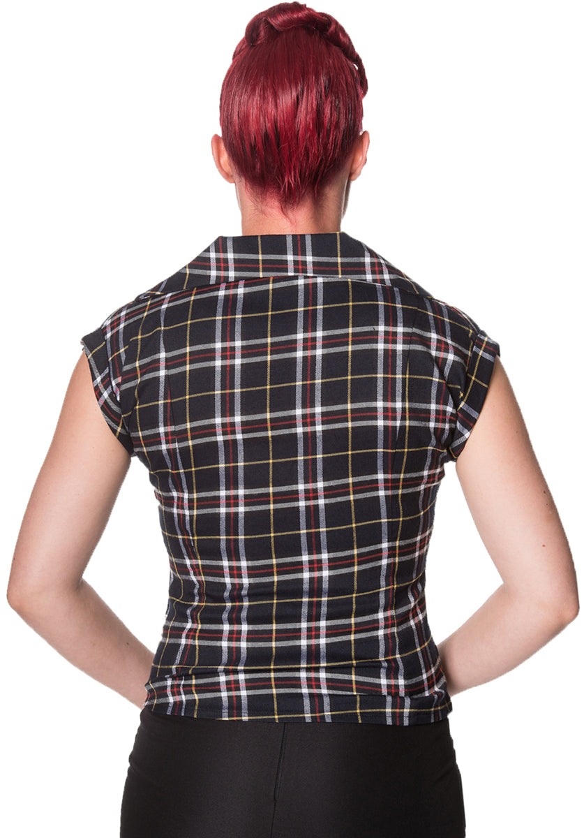 Dancing_Days_POPPY_Vintage_TARTAN_Karo_Check_Kurzarm_BLUSE_Oberteil_Blouse-3