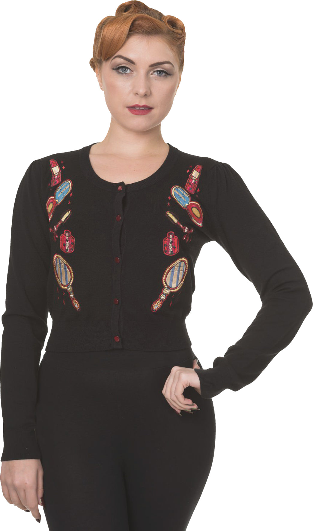 Dancing_Days_ROMANTICS_Cropped_Lipstick_Mirror_CARDIGAN_Strickjacke_schwarzpV0Fd4w8AXrZ9