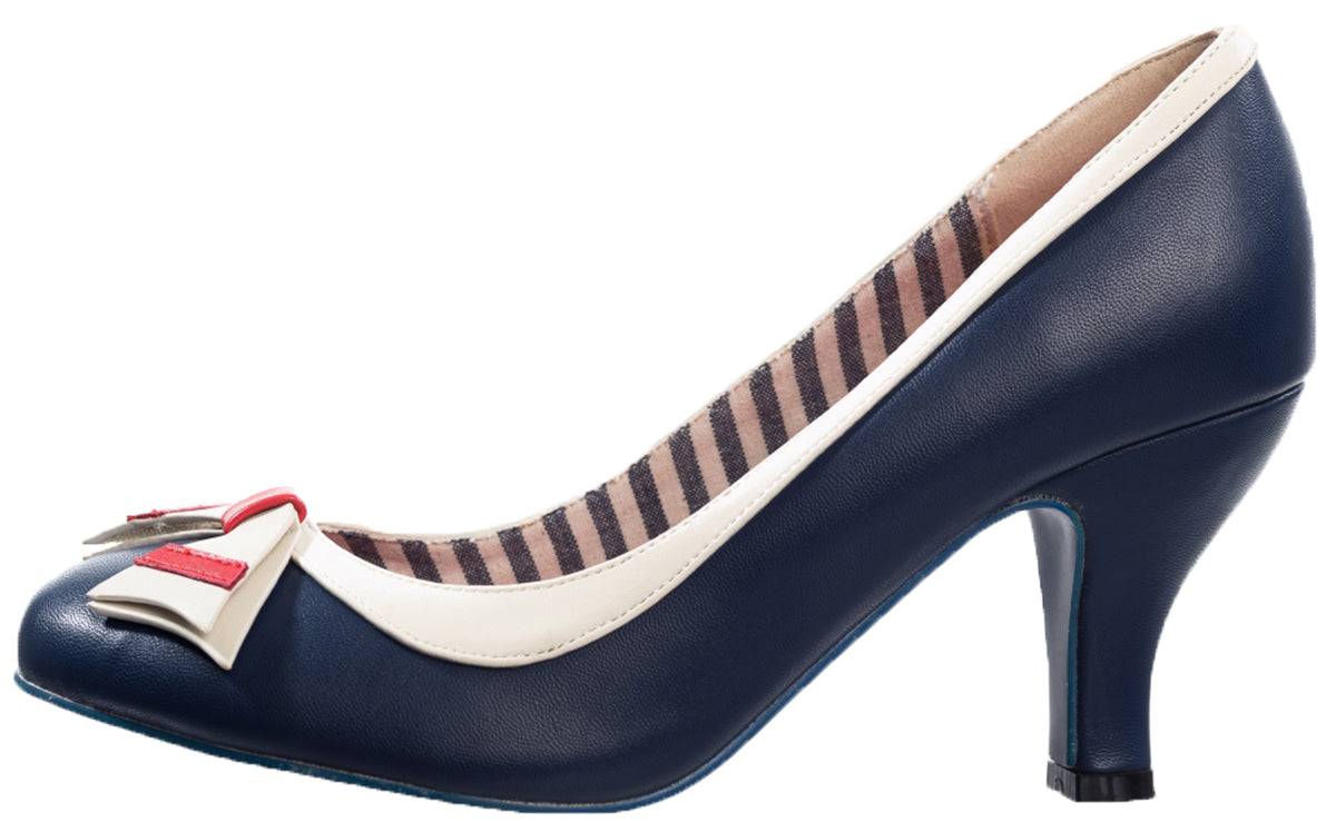Dancing_Days_SPARKLE_FALLS_Vintage_NAUTICAL_Sailor_BOW_Pumps_High_Heels-2