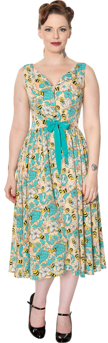 Dancing_Days_WATCHING_THE_SKIES_Bienen_Floral_Midi_SWING_DRESS_Kleid-1