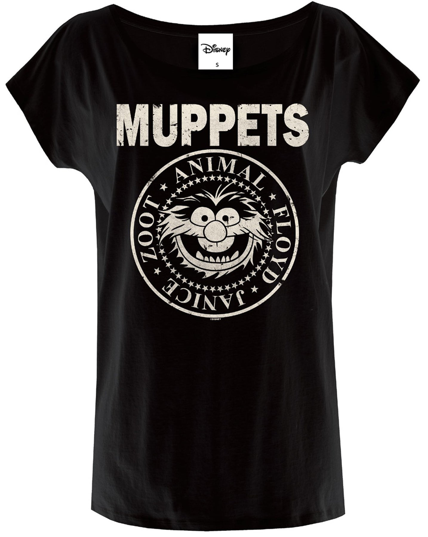 Disney_Muppets_Shirt_female_LOOSE_FIT_Rundhals_MOTIV_T-Shirt_Schwarz_killer_kirsche