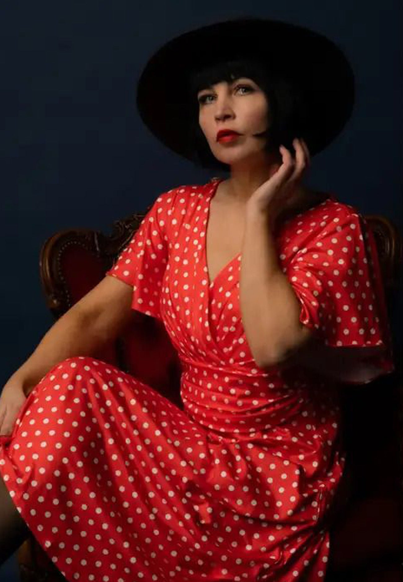 Dolly__Dotty_DONNA_POLKA_DOTS_50s_Wrap_VNeck_A-Linie_Retro_Punkte_DRESS_Kleid__Kirschrot-1